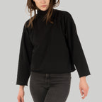 Kragenpullover Lil aus Baumwolle (Bio) - schwarz - KOLO Berlin