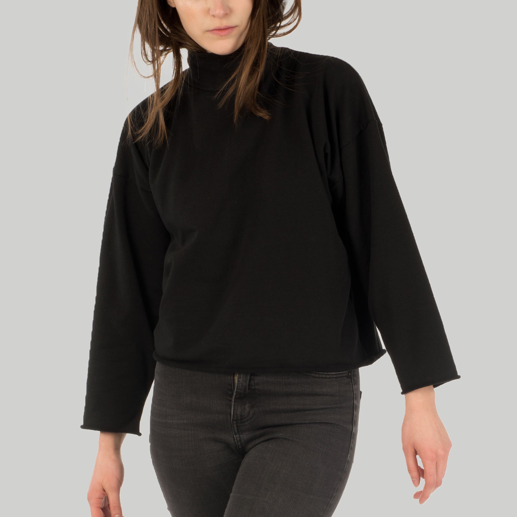 Kragenpullover Lil aus Baumwolle (Bio) - schwarz - KOLO Berlin