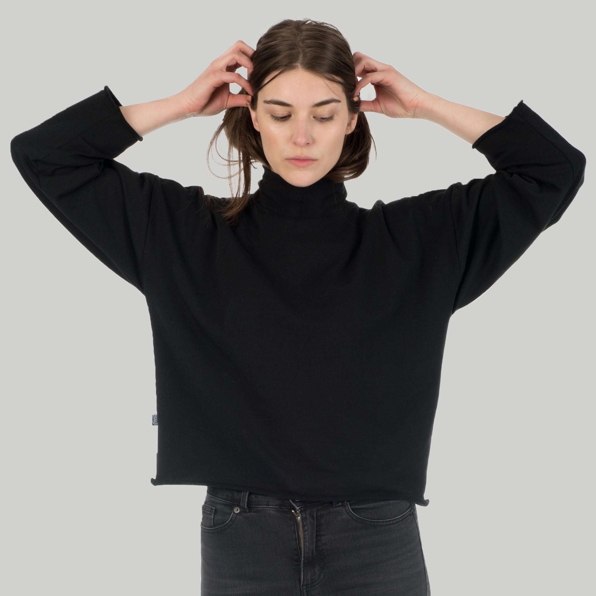 Kragenpullover Lil aus Baumwolle (Bio) - schwarz - KOLO Berlin